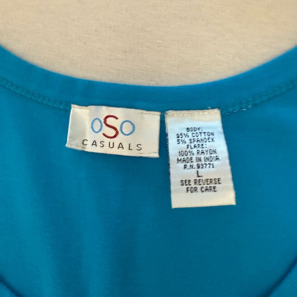 Elegant OSO Casuals Women's Teal Sleeveless Maxi Dress - Picture 7 of 7